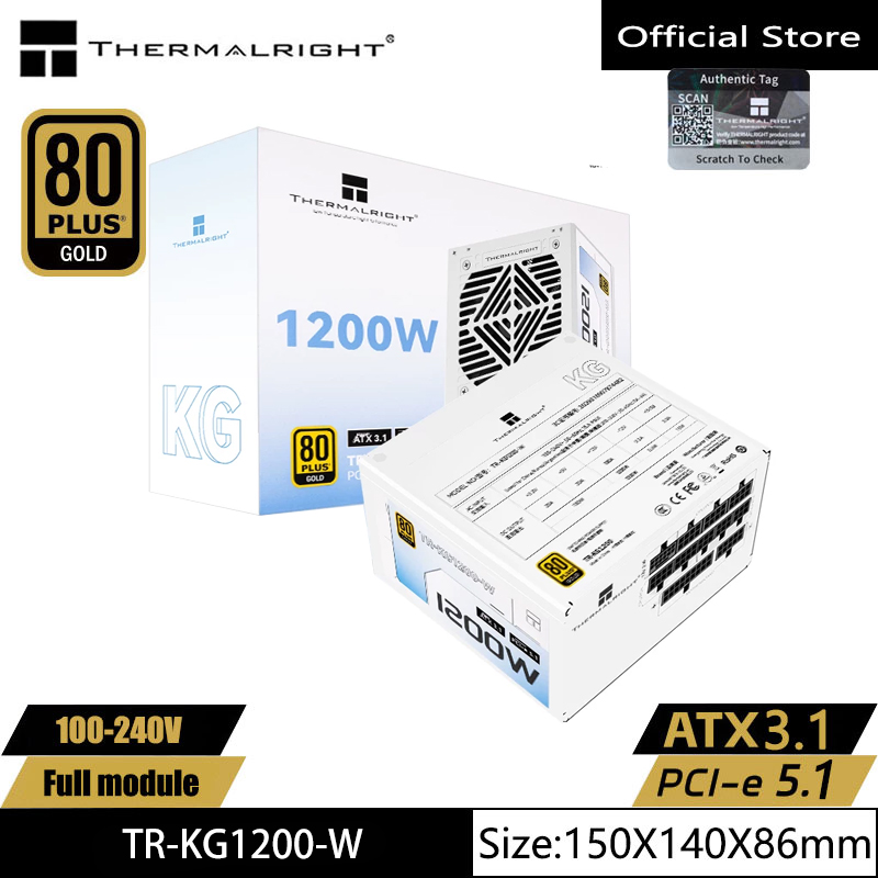 1000W White Modular Power Supply - Alimentation électrique entièrement modulaire Thermalright TR-KG1200-W/1000-W,