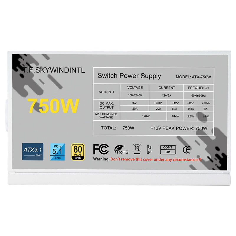 Blanc 750w 850w 1000W 1200W Wa - 1000W White Modular Power Supply avis et prix